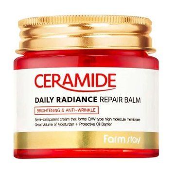 Інтенсивний зволожувальний крем-бальзам для обличчя FarmStay Ceramide Daily Radiance Repair Balm з керамідами FS006 фото