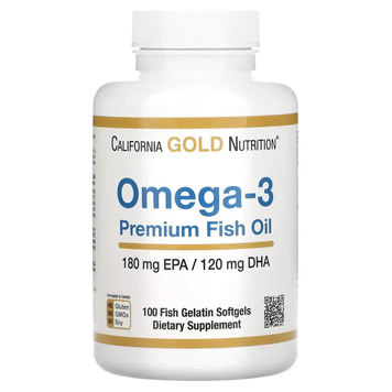 Омега-3 риб'ячий жир преміум-класу California Gold Nutrition (Omega-3 Premium Fish Oil) VI035 фото