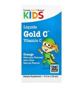 California Gold Nutrition Liquid Gold Вітамін C у рідкій формі для дітей, клас USP, зі смаком терпкого апельсину VI010 фото