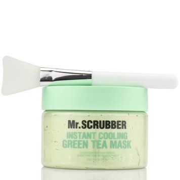 Охлаждающая маска для лица Instant Cooling Green Tea Mask с экстрактом зелёного чая Mr.SCRUBBER + Силиконовый шпатель для нанесения масок MS001 фото