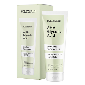Відлущувальна маска для обличчя HOLLYSKIN Glycolic AHA Acid з гліколевою кислотою HO011 фото