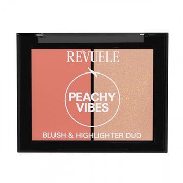 Палітра рум'ян та хайлайтера Revuele Blush & Highlighter Duo RV124 фото