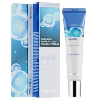 Сироватка-ролер для шкіри навколо очей FarmStay Collagen Water Full Moist Rolling Eye Serum з колагеном FS005 фото
